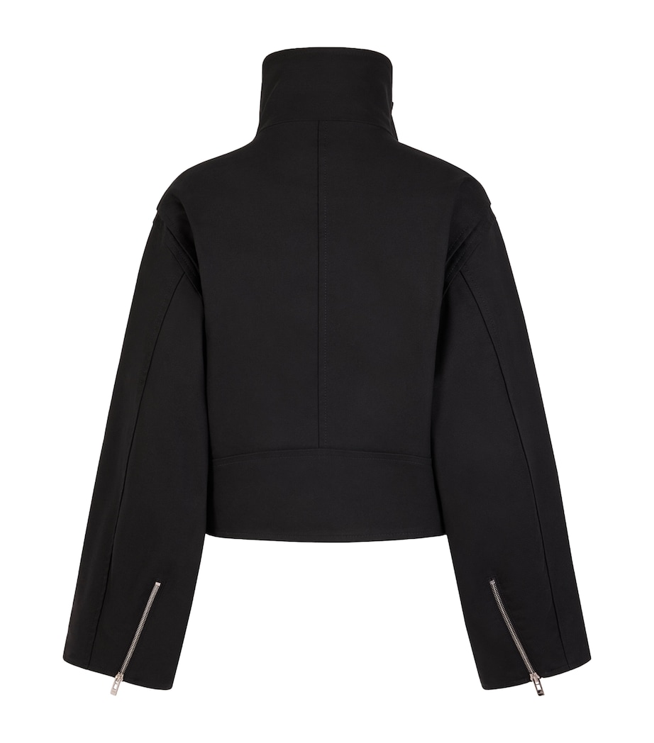 Alaïa Womens Layered Biker Jacket Noir Image 3