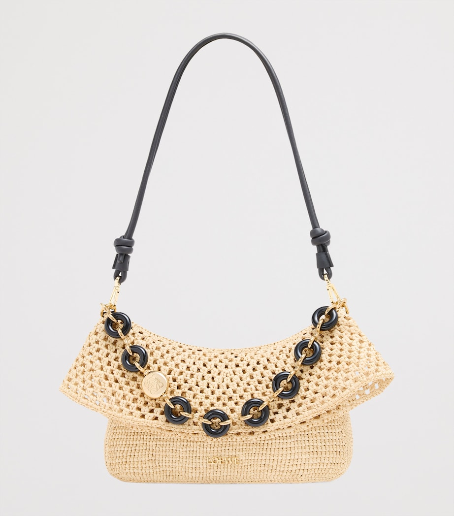 x Paula's Ibiza Medium Raffia Ola Shoulder Bag NATURAL Image 6