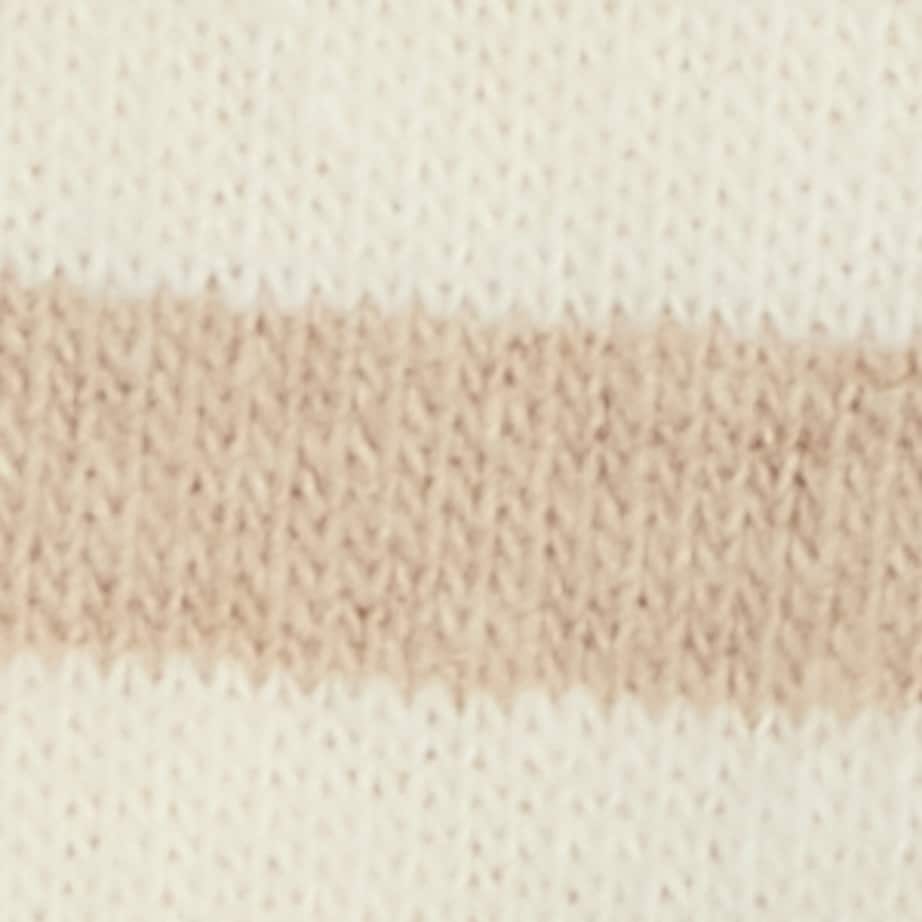 Stripe Sleepsuit (0-18 Months) 124CARIBOU BEIGE Image 3