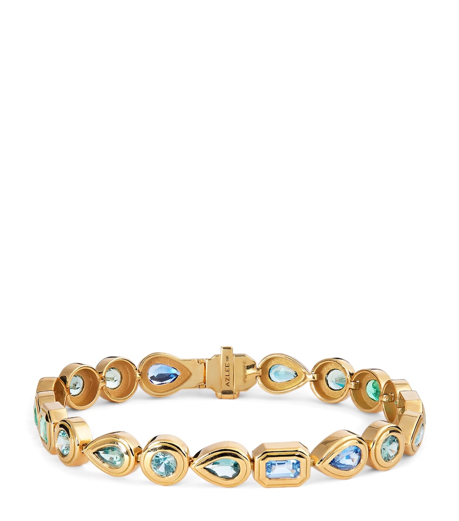 Yellow Gold, Emerald and Sapphire Staircase Bracelet YELLOW GOLD Image 1