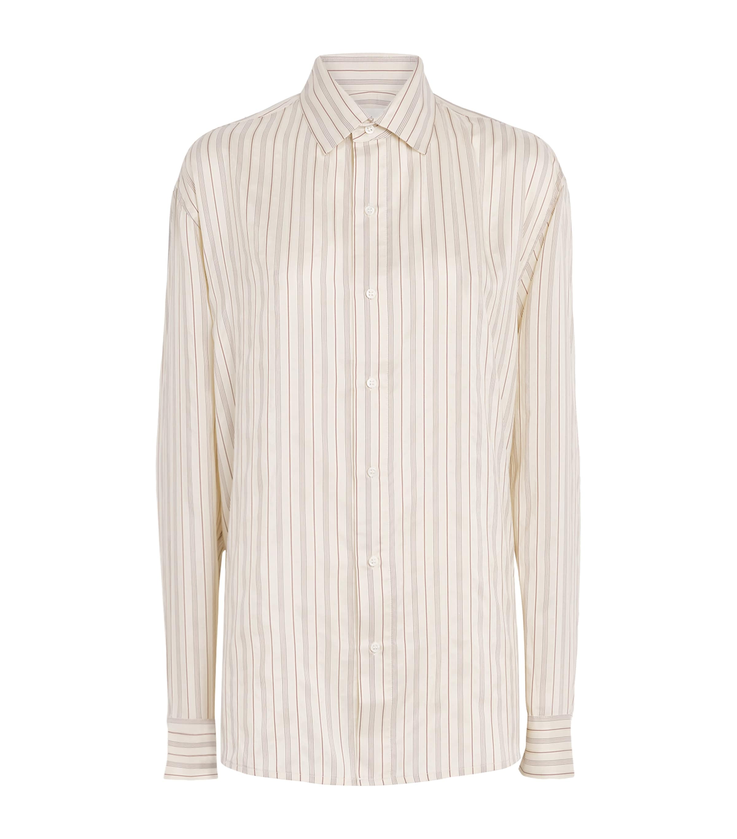 Le Kasha Silk Stripe Songino Oversized Shirt