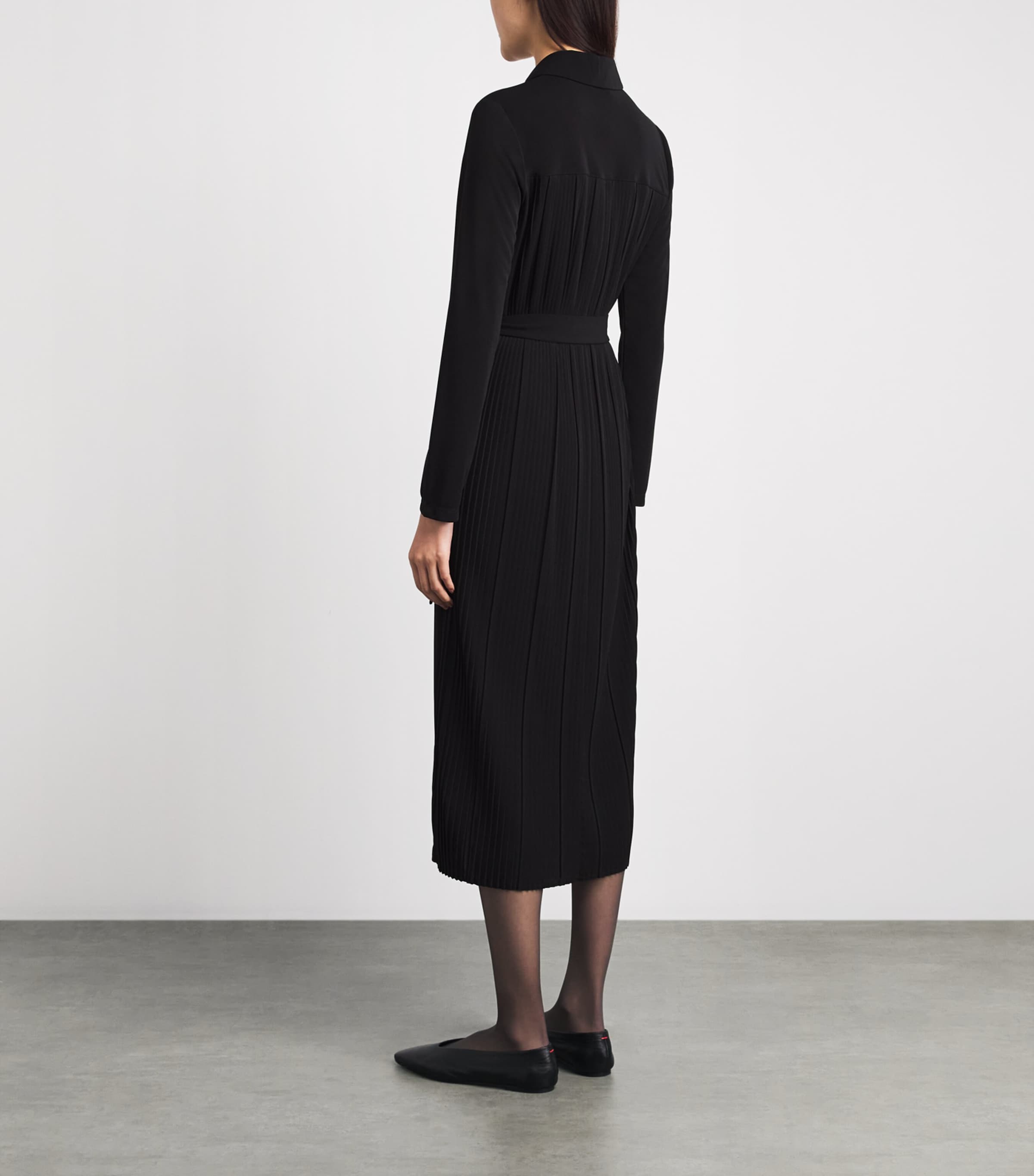 MM Womens Jersey Midi Shirt Dress Black Image 4