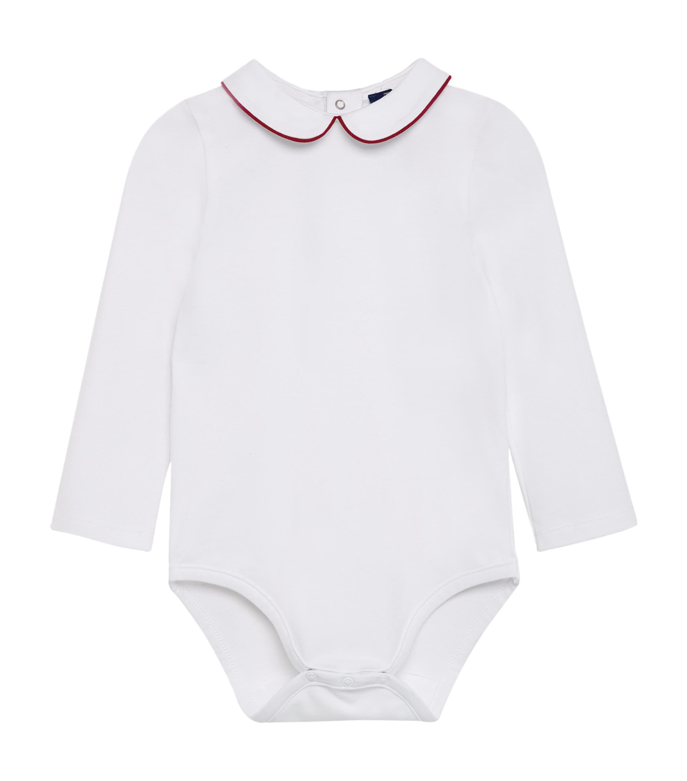 Trotters Piped-detail Milo Bodysuit In White