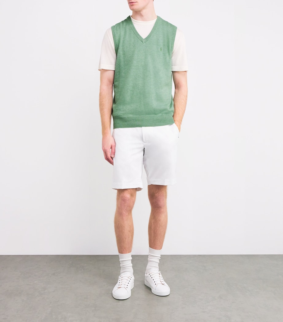 Cotton-Blend Polo Pony Sweater Vest FIELD OLIVE HEATHER Image 2