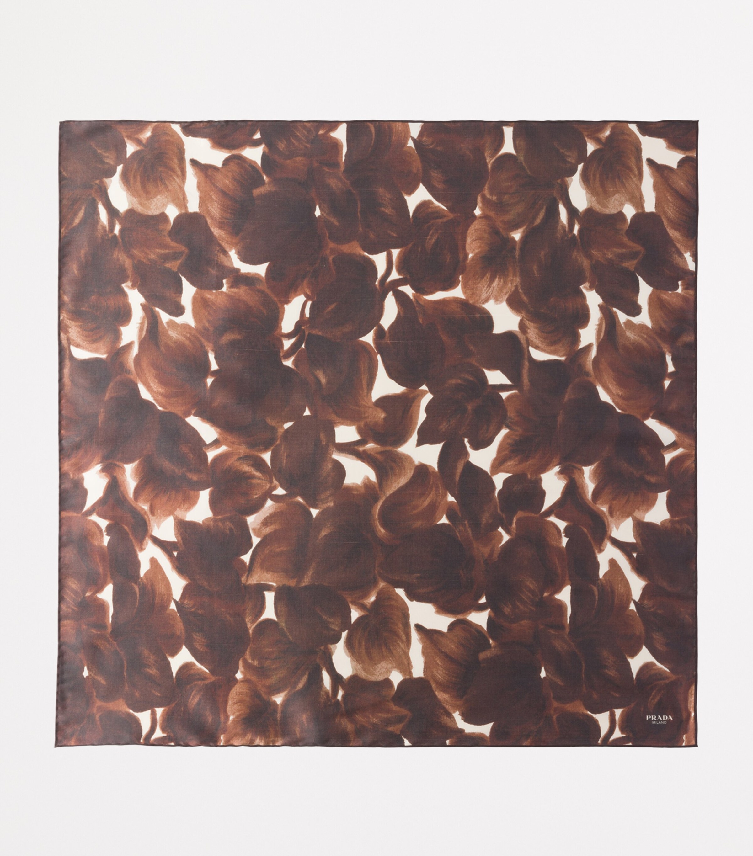 Prada Shantung Silk Abstract Floral Scarf Image 3