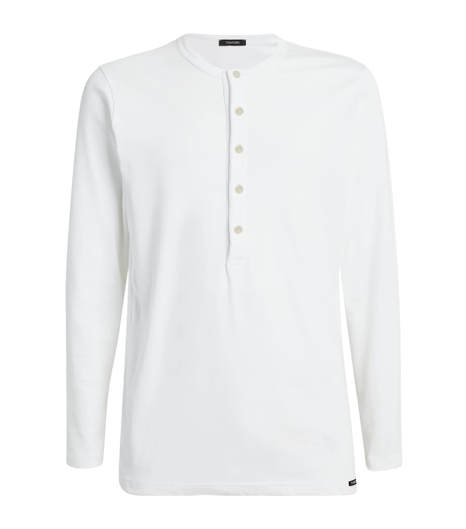 Henley Lounge Shirt 100 WHITE Image 1