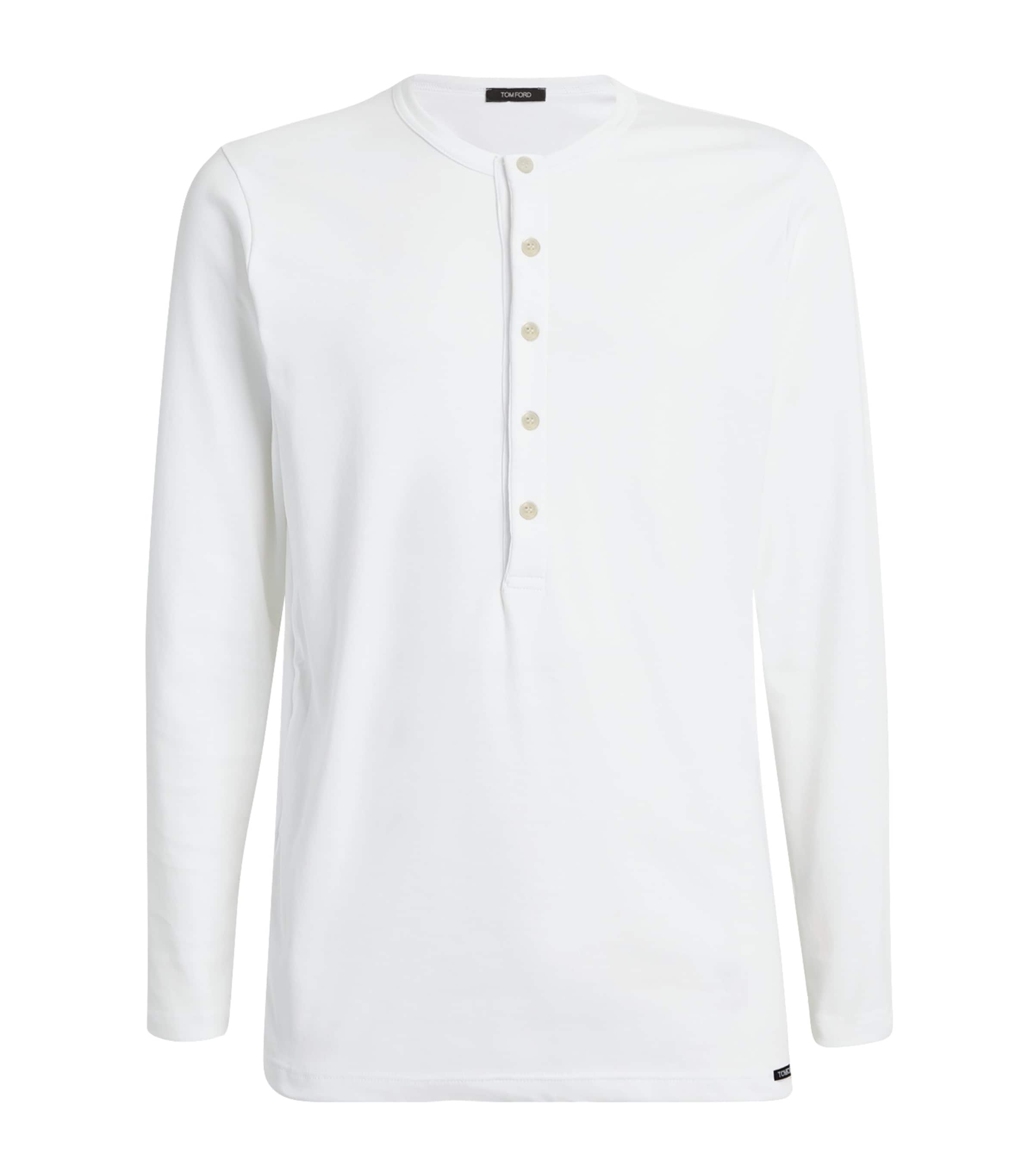 TOM FORD Henley Lounge Shirt | Men Clothing | Nightwear | Loungewear | T-Shirts | Long Sleeve T-Shirts | Designers | Tom Ford