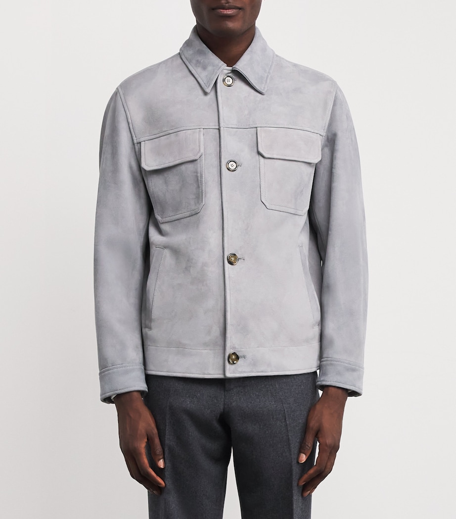 Suede Twin-Pocket Jacket 810 GREY Image 3