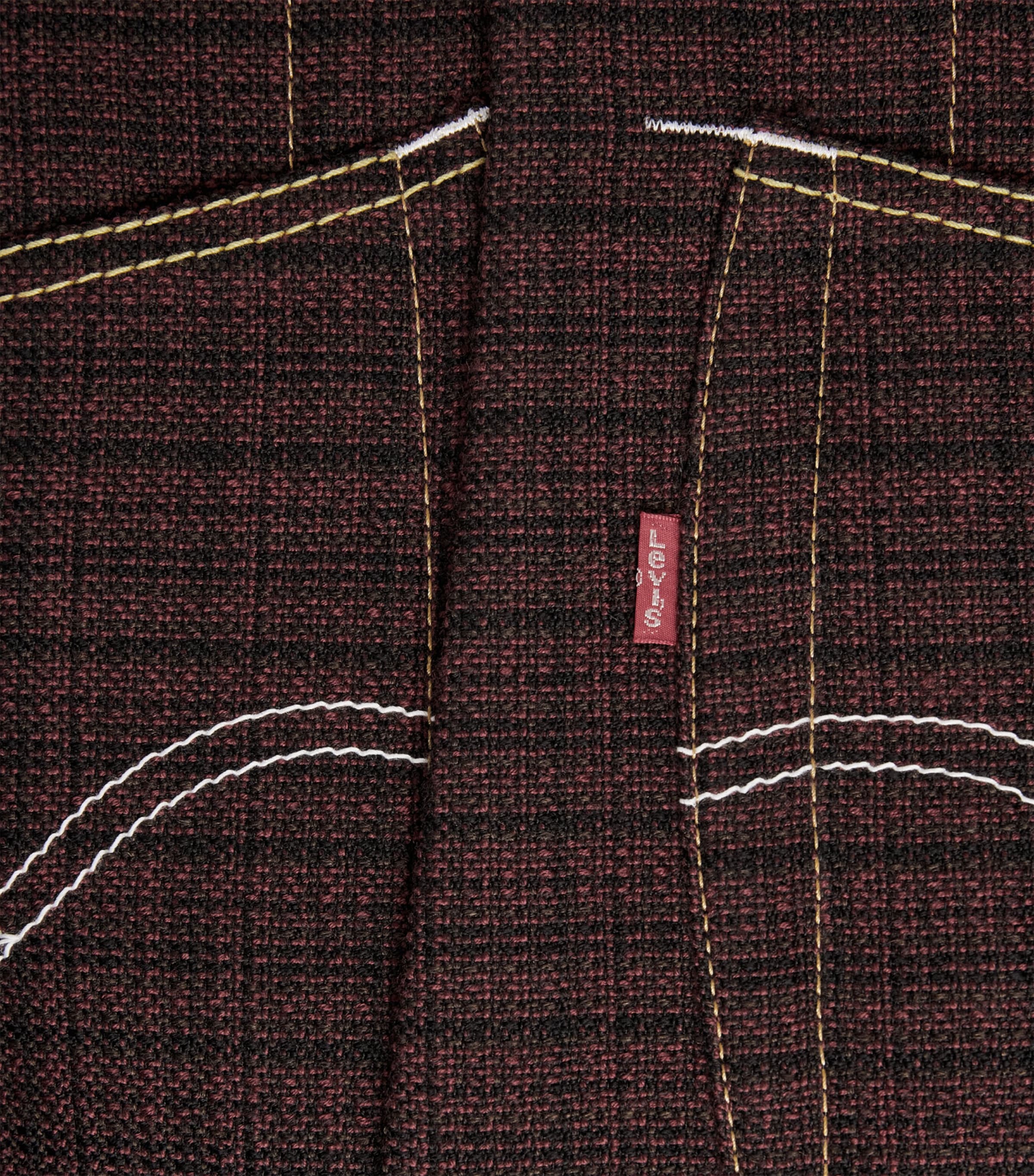 Junya Watanabe MAN Mens x Levi’s Wool-Blend Bomber Jacket Burgundy/black Image 6