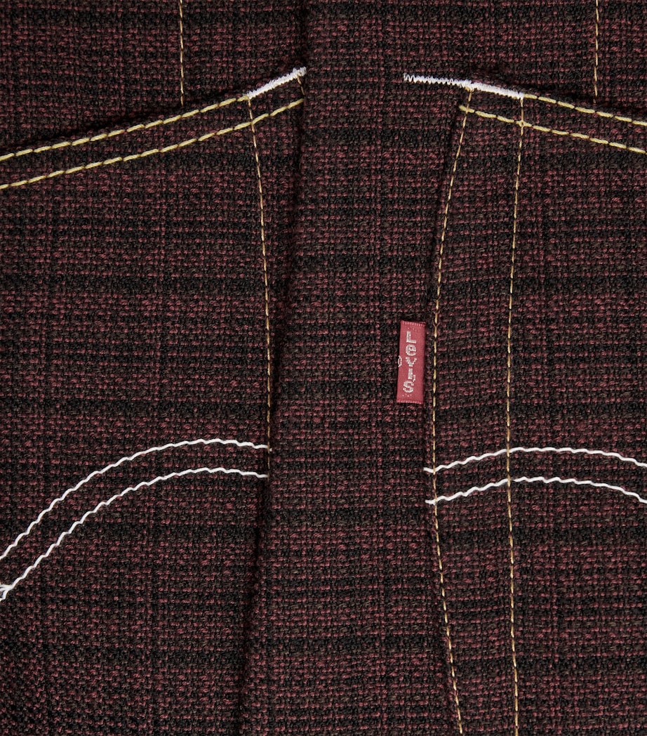 Junya Watanabe MAN Mens x Levi’s Wool-Blend Bomber Jacket Burgundy/black Image 6