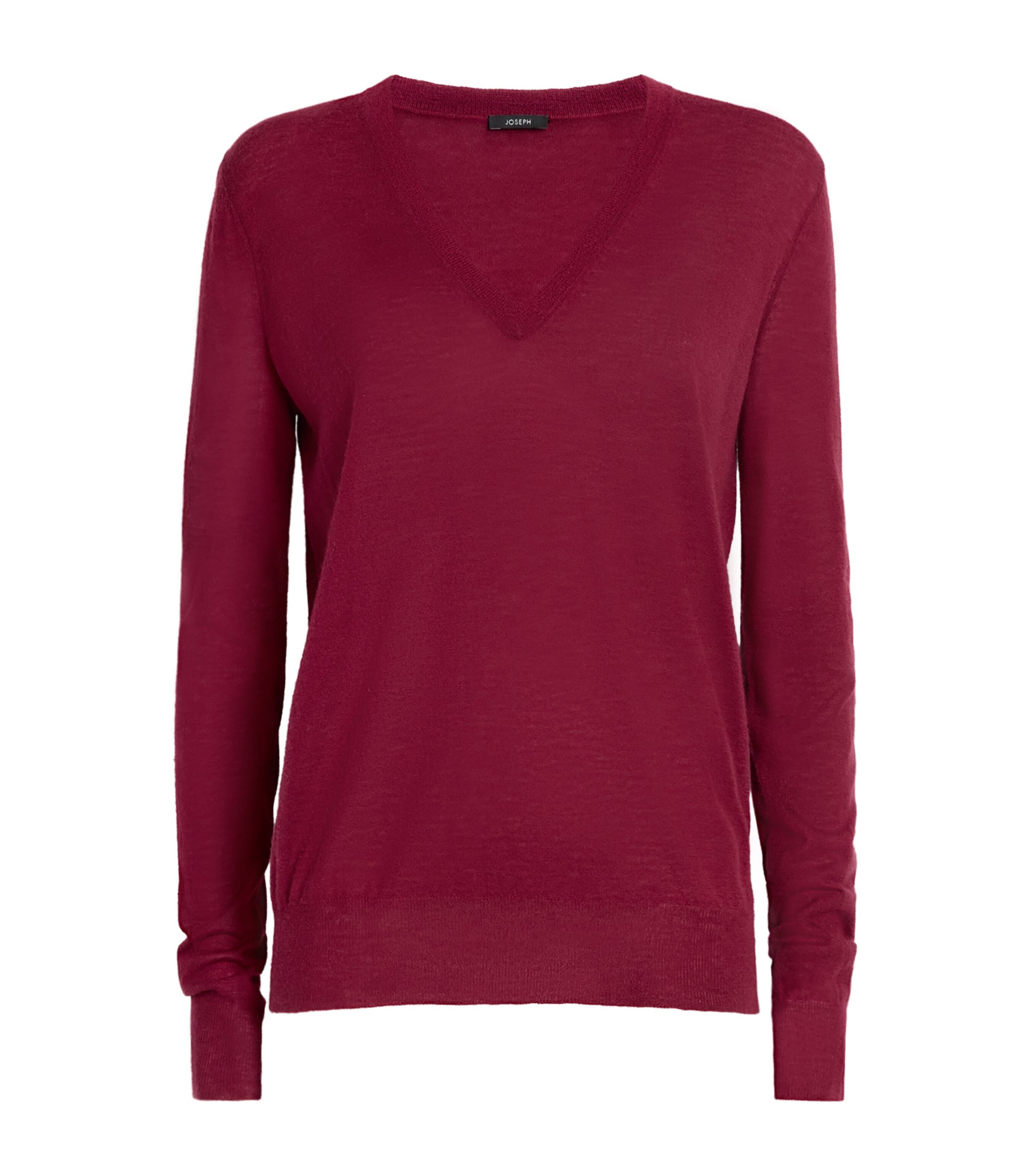 Joseph Cashmere Cashair V-neck Sweater In Burgundy