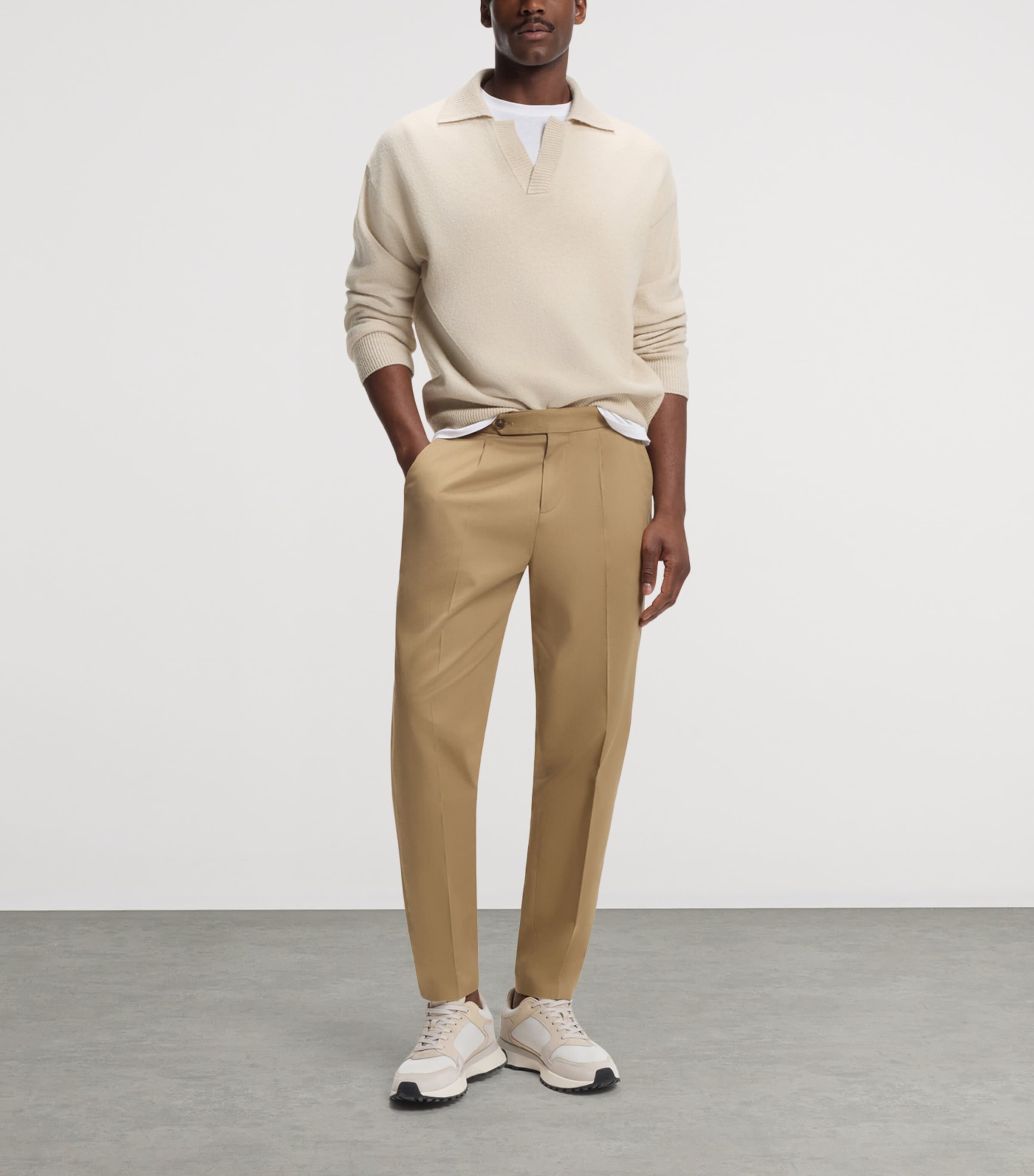 BOSS Mens Virgin Wool Polo Sweater Image 4