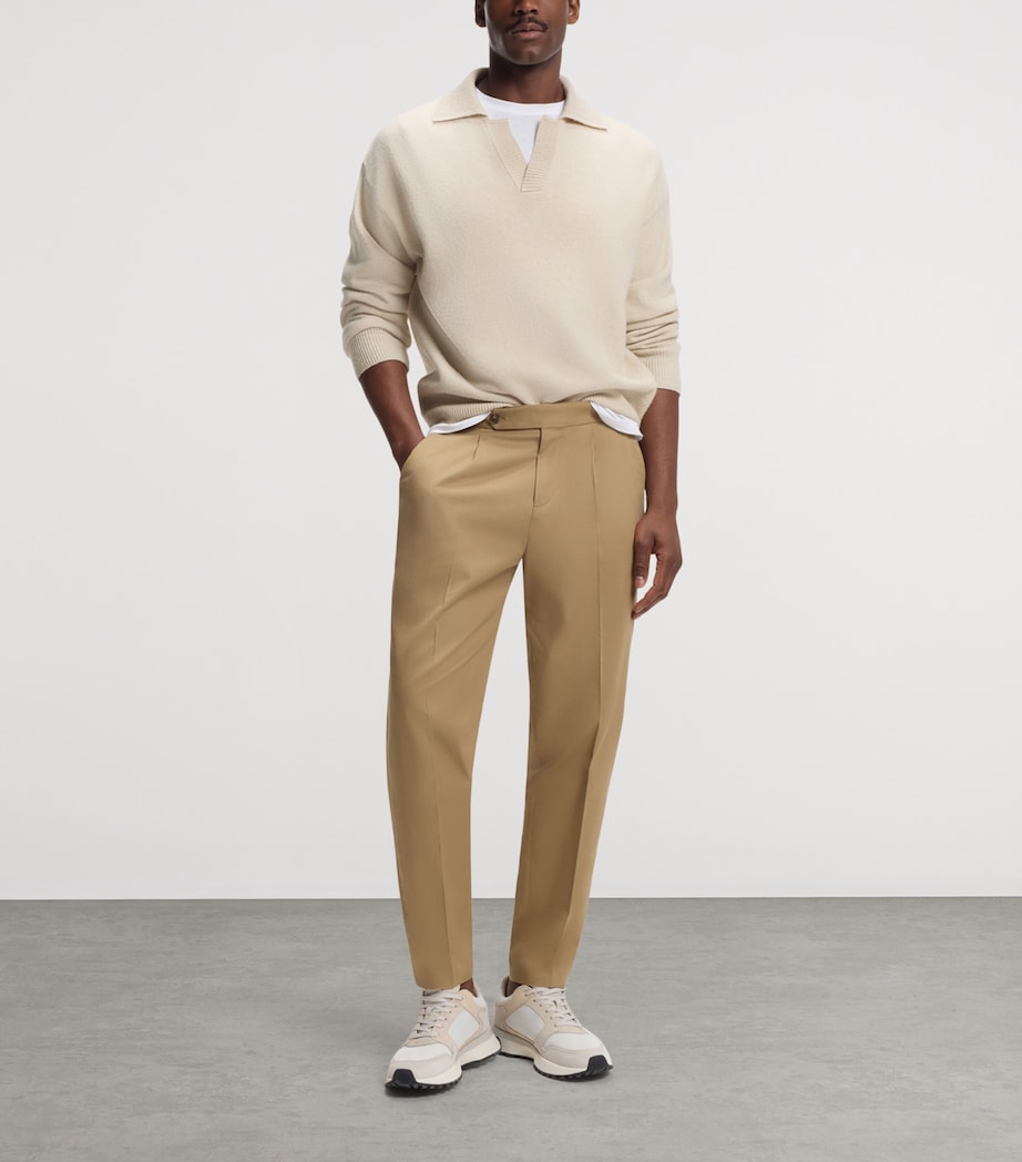 BOSS Mens Virgin Wool Polo Sweater Image 4