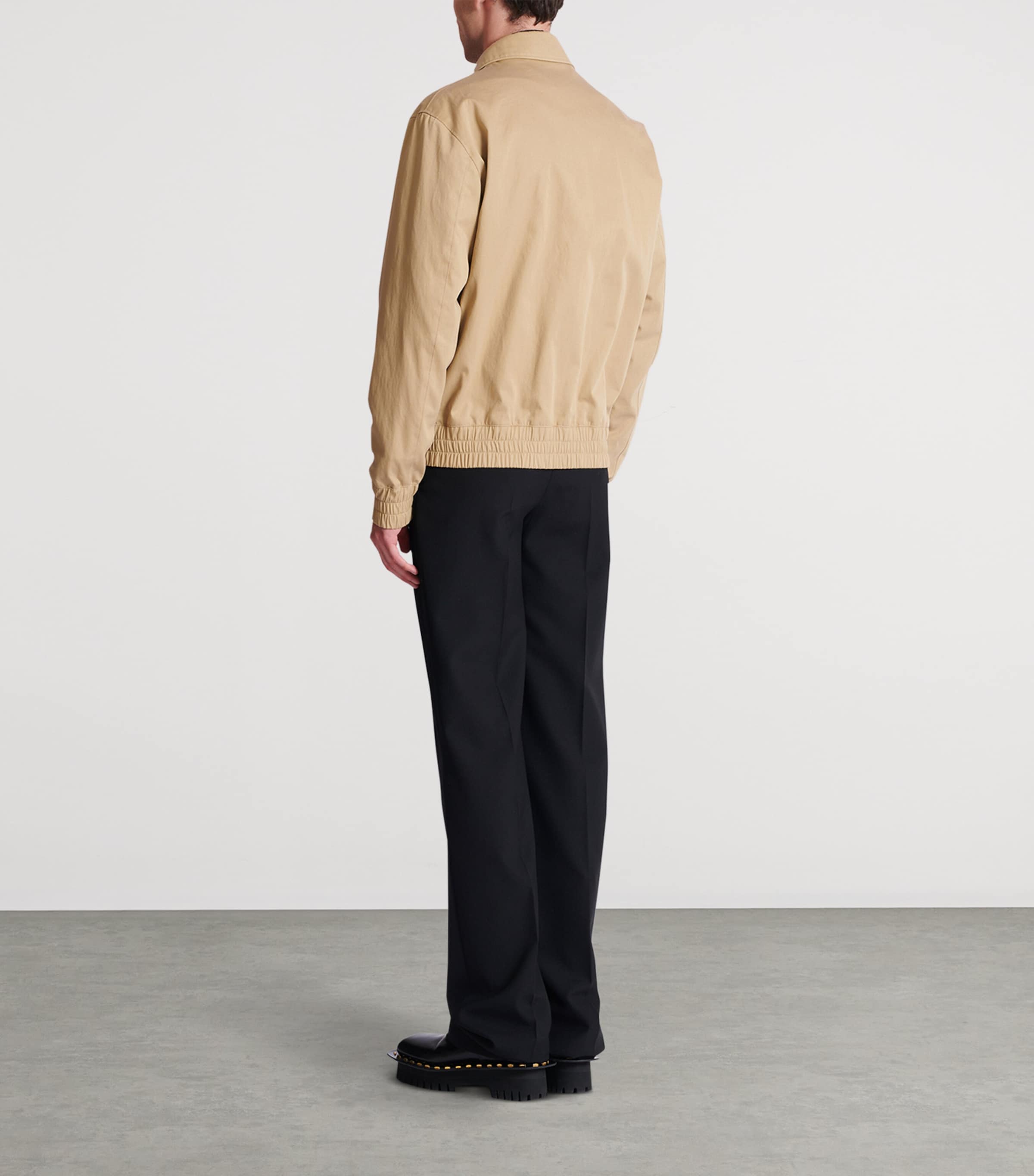 Cotton Embroidered Bomber Jacket 0FK BEIGE Image 7