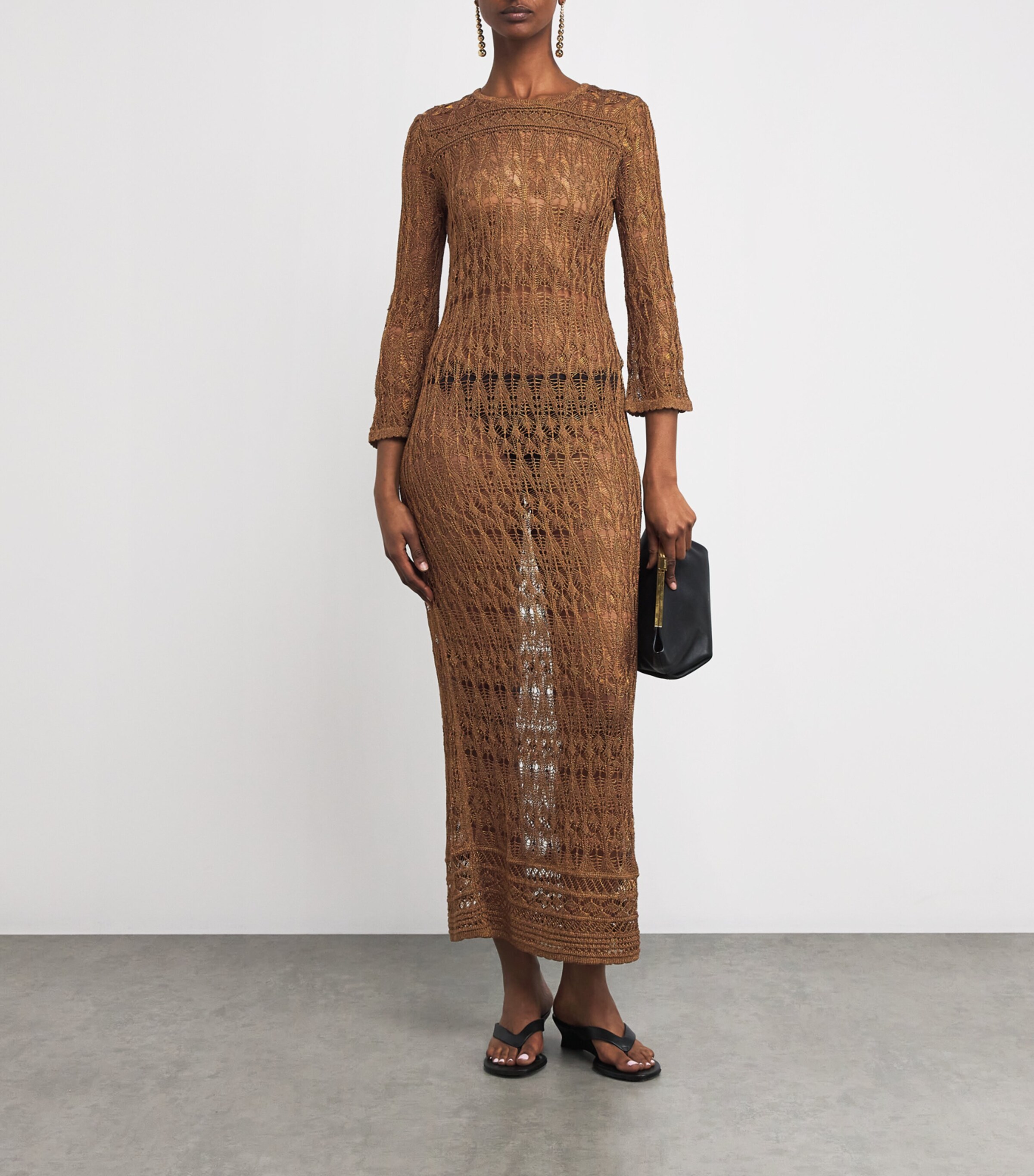 Isabel Marant Gold Crochet-Knit Paloma Maxi Dress | Harrods US