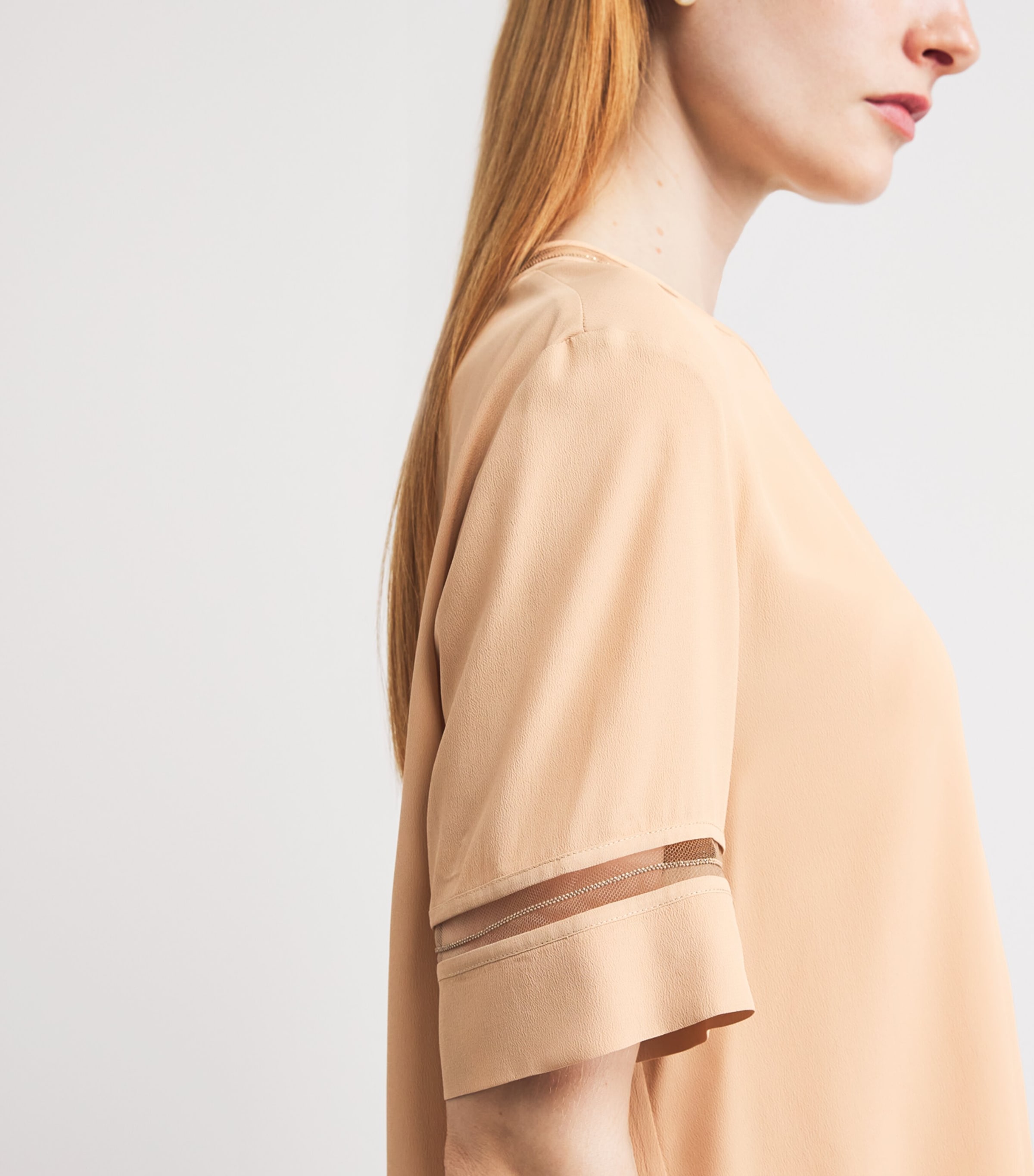 Fabiana Filippi Womens Embellished Crepe Blouse Acero Image 3