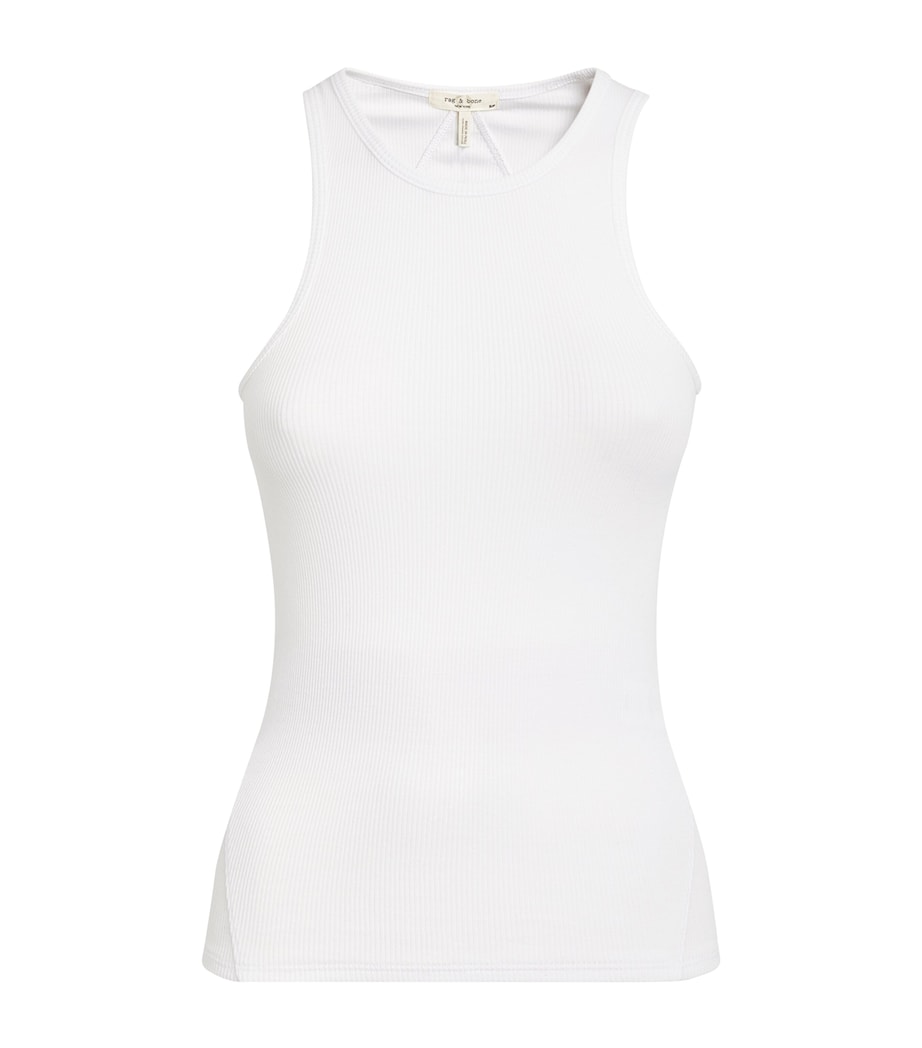 The Essential Rib Tank Top WHITE Image 1