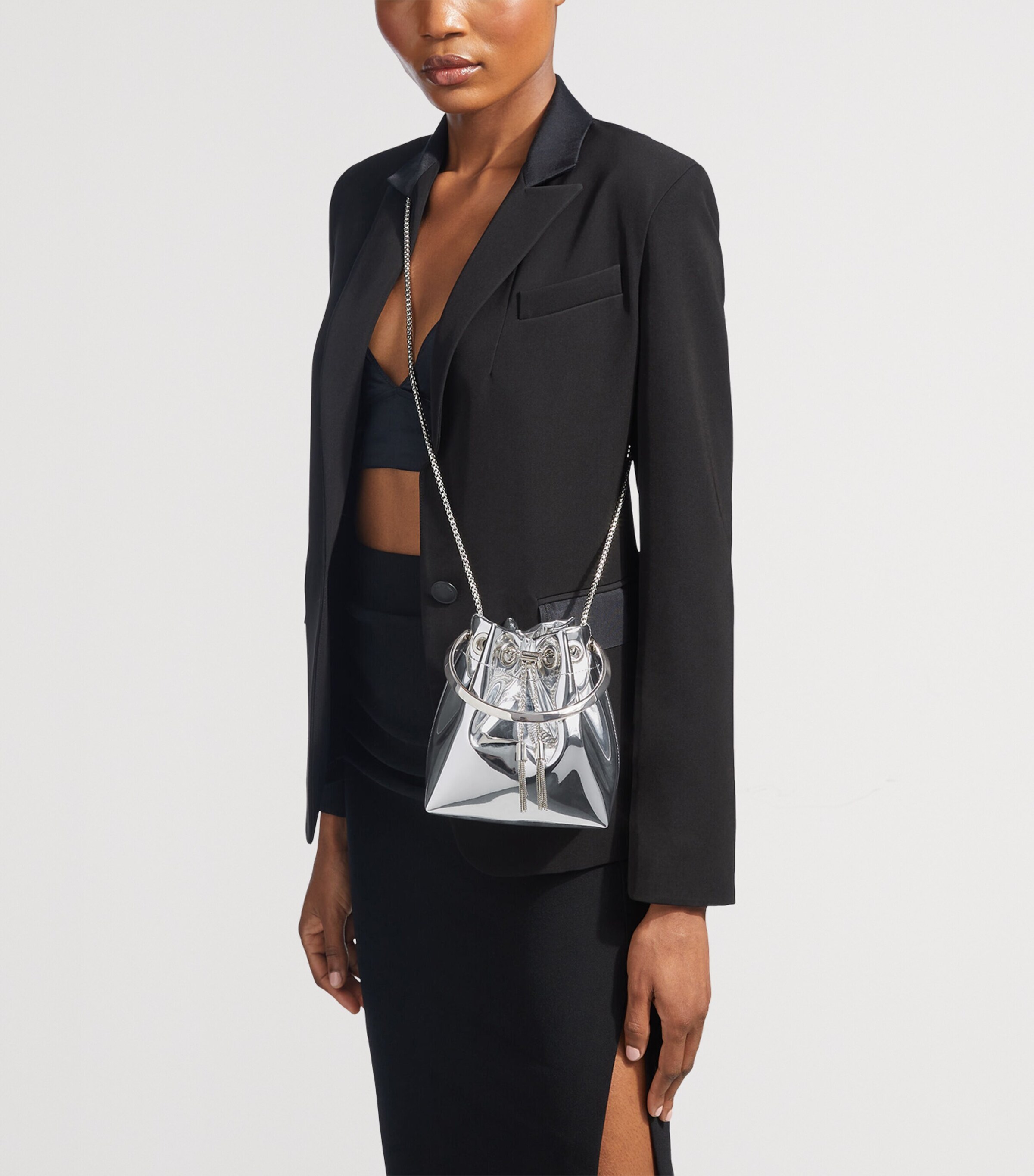 Jimmy Choo Silver Bon Bon Top-Handle Bag | Harrods UK