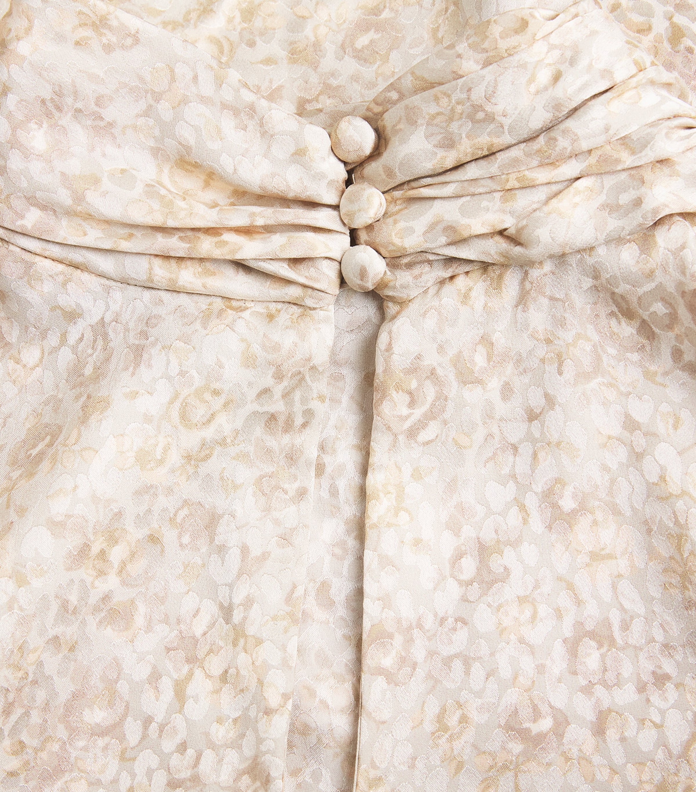 Alessandra Rich Womens Silk Jacquard High-Neck Blouse Cream Image 6