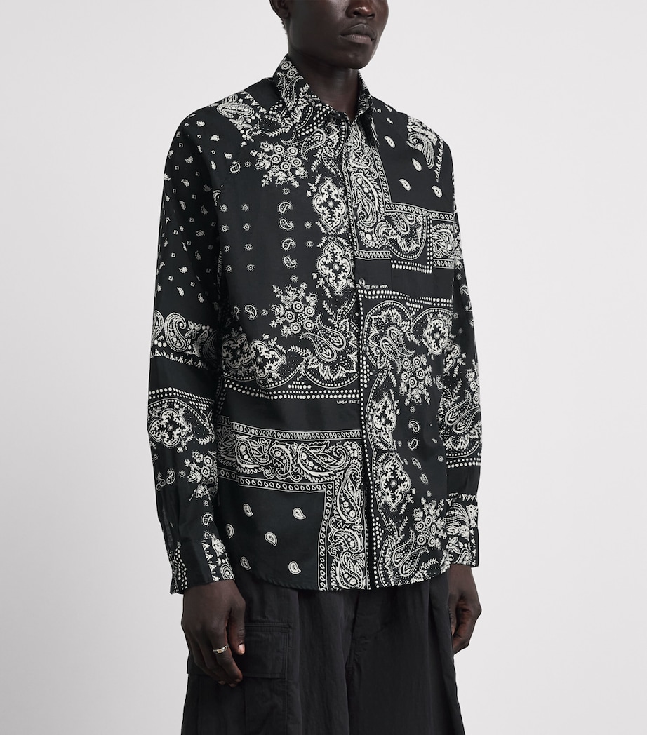 Kapital Mens Cotton Paisley Bandana Patchwork Shirt Black Image 4