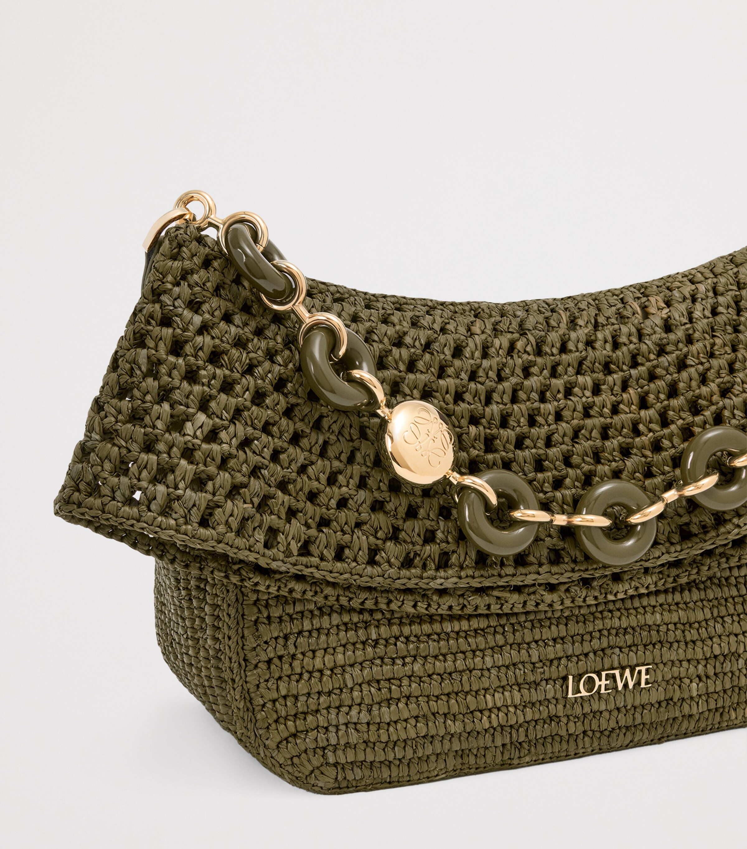 LOEWE x Paula's Ibiza Medium Raffia Ola Shoulder Bag
