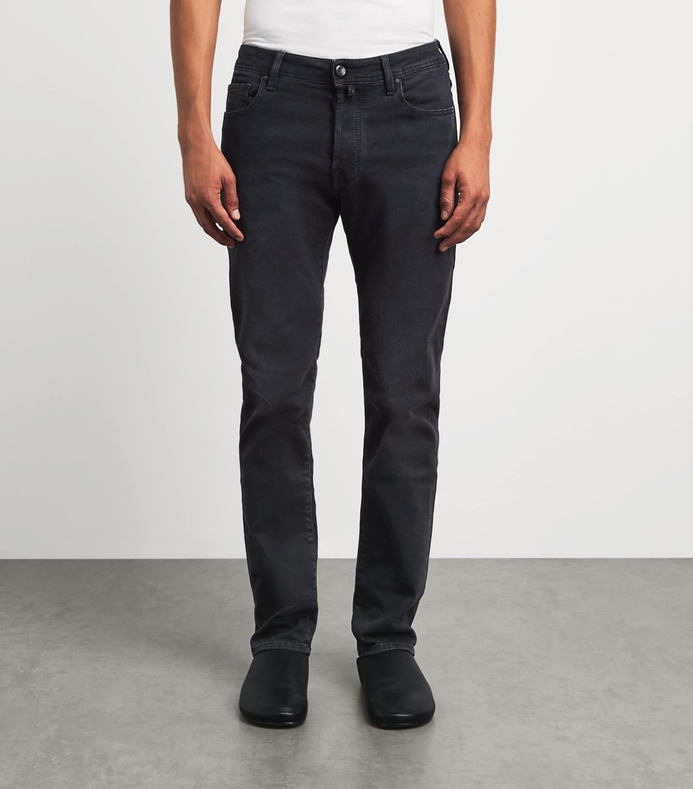 Jacob Cohën Mens Cotton-Modal Bard Slim Jeans Dark Black Image 4