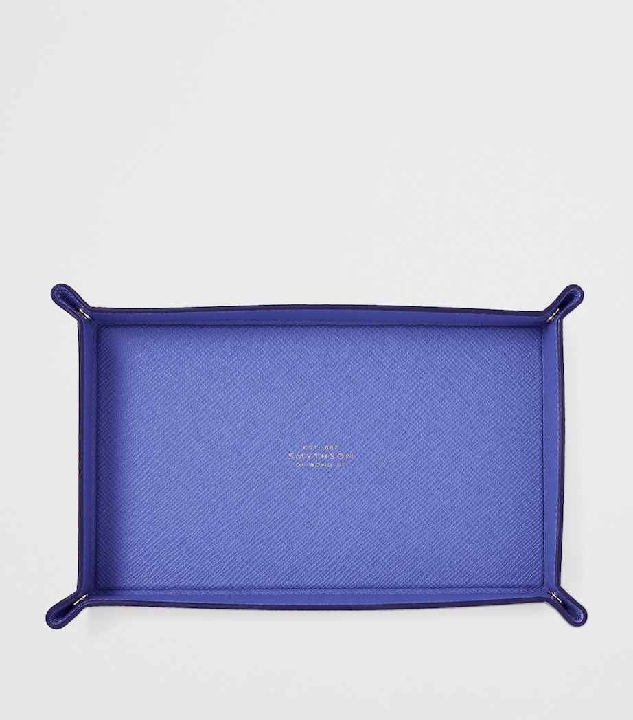 Small Leather Panama Rectangular Trinket Tray U VIOLET Image 3