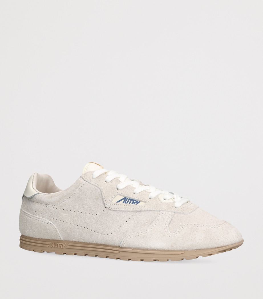 Suede Windspin Low-Top Sneakers WHITE Image 3