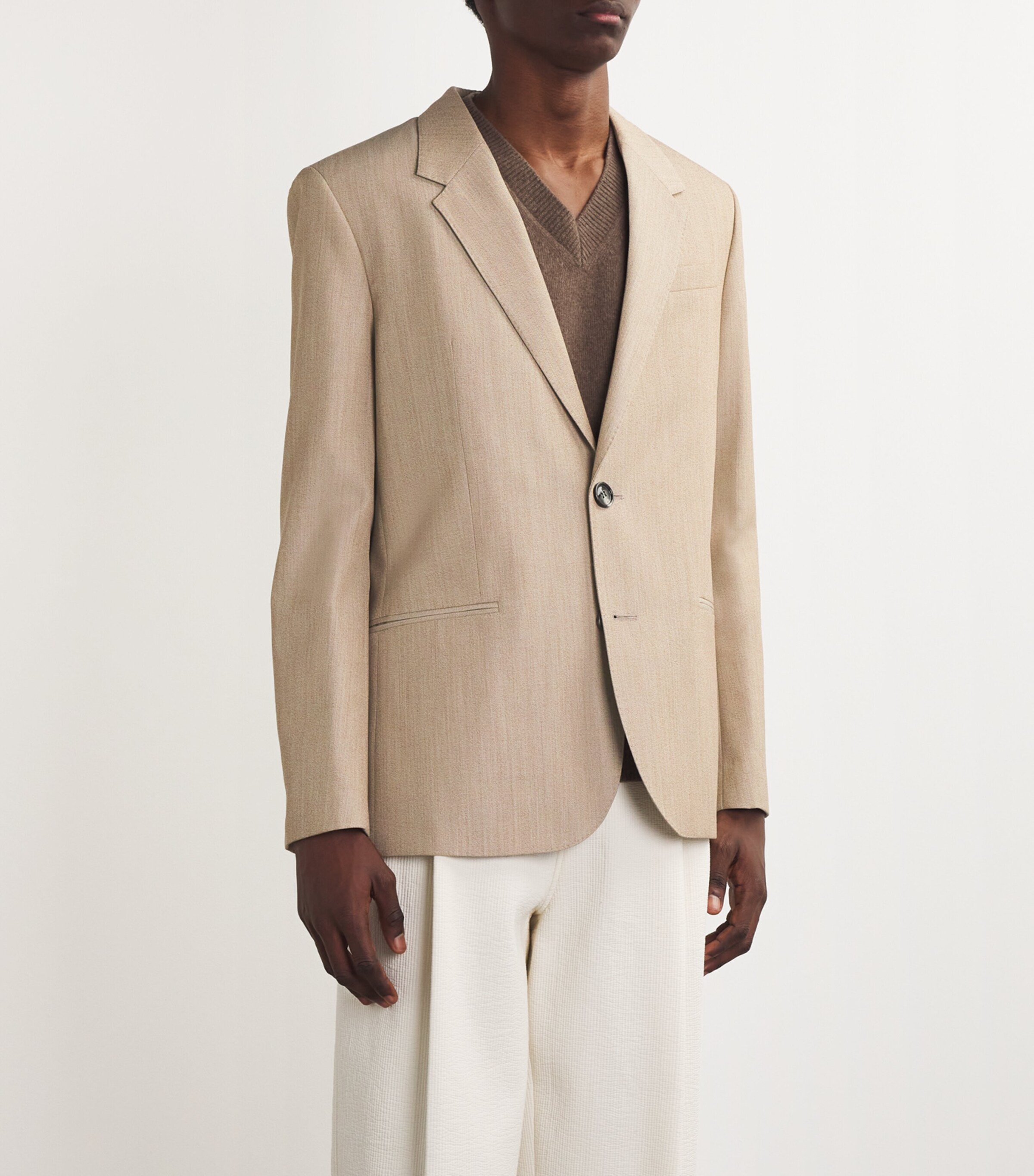 Virgin Wool Slit Back Blazer GINGEMBRE/725 Image 3