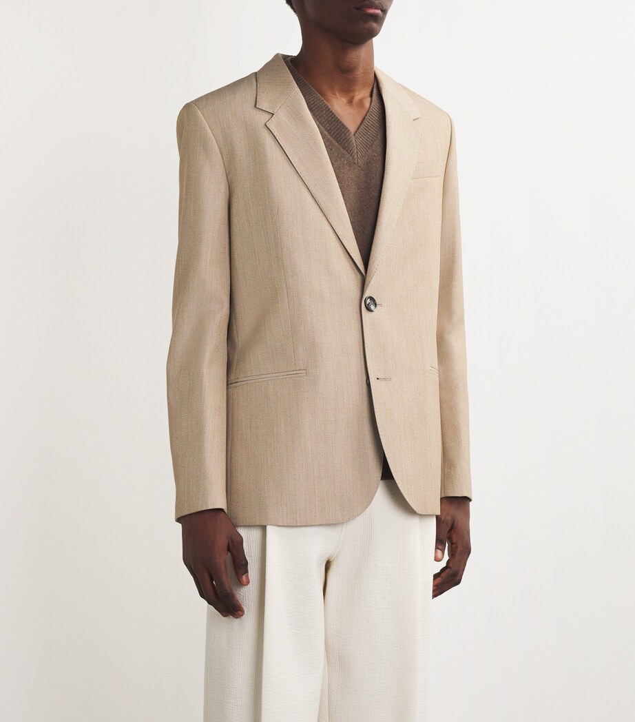 Virgin Wool Slit Back Blazer GINGEMBRE/725 Image 3