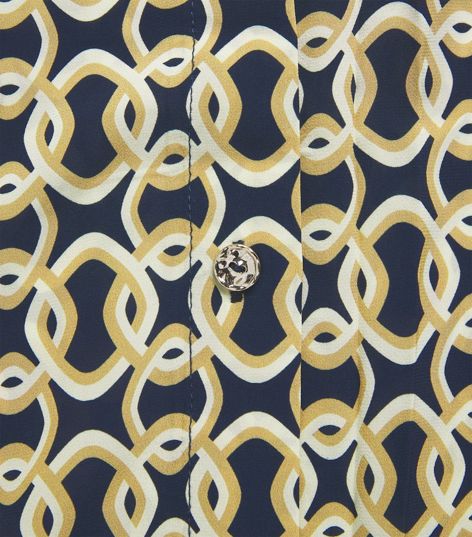 AWAY THAT DAY Womens Geometric St. Barts Shirt Navy/gold Link Prnt Image 6