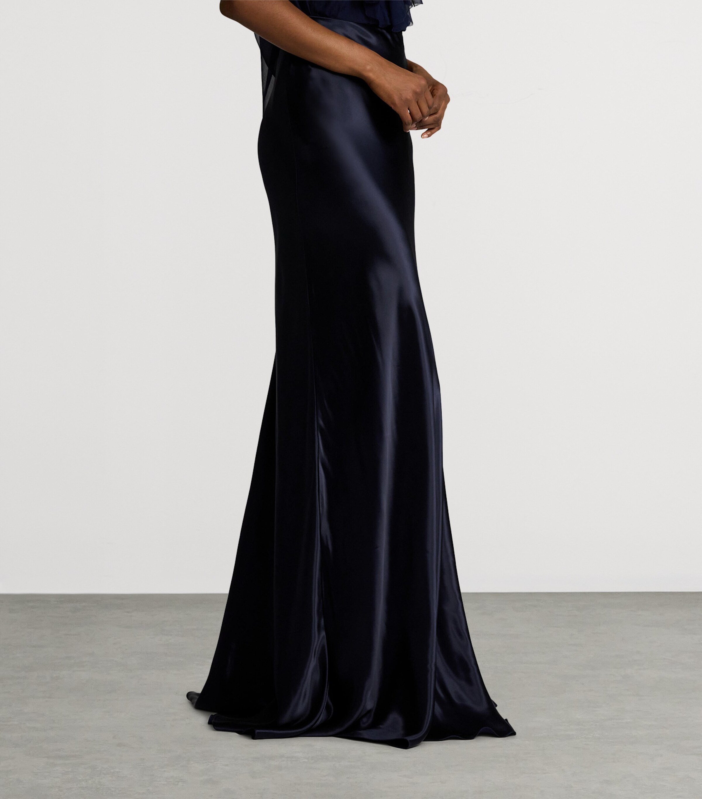 Ralph Lauren Collection Womens Satin Masina Maxi Skirt Lux Navy Image 6