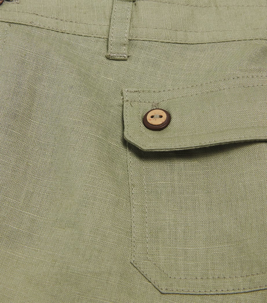 Zimmermann Kids Linen-Cotton Indra Skirt (2-12 Years) Khaki Image 3