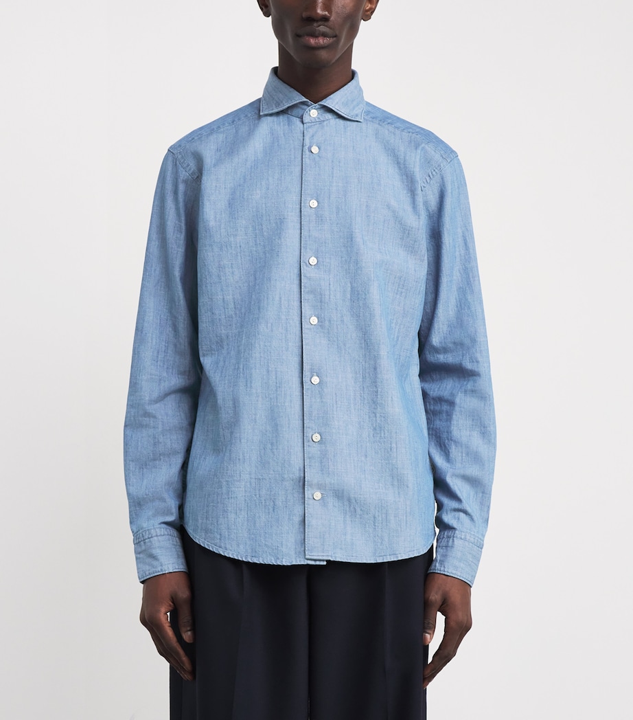 Denim Slim Fit Shirt 22 LIGHT BLUE Image 3