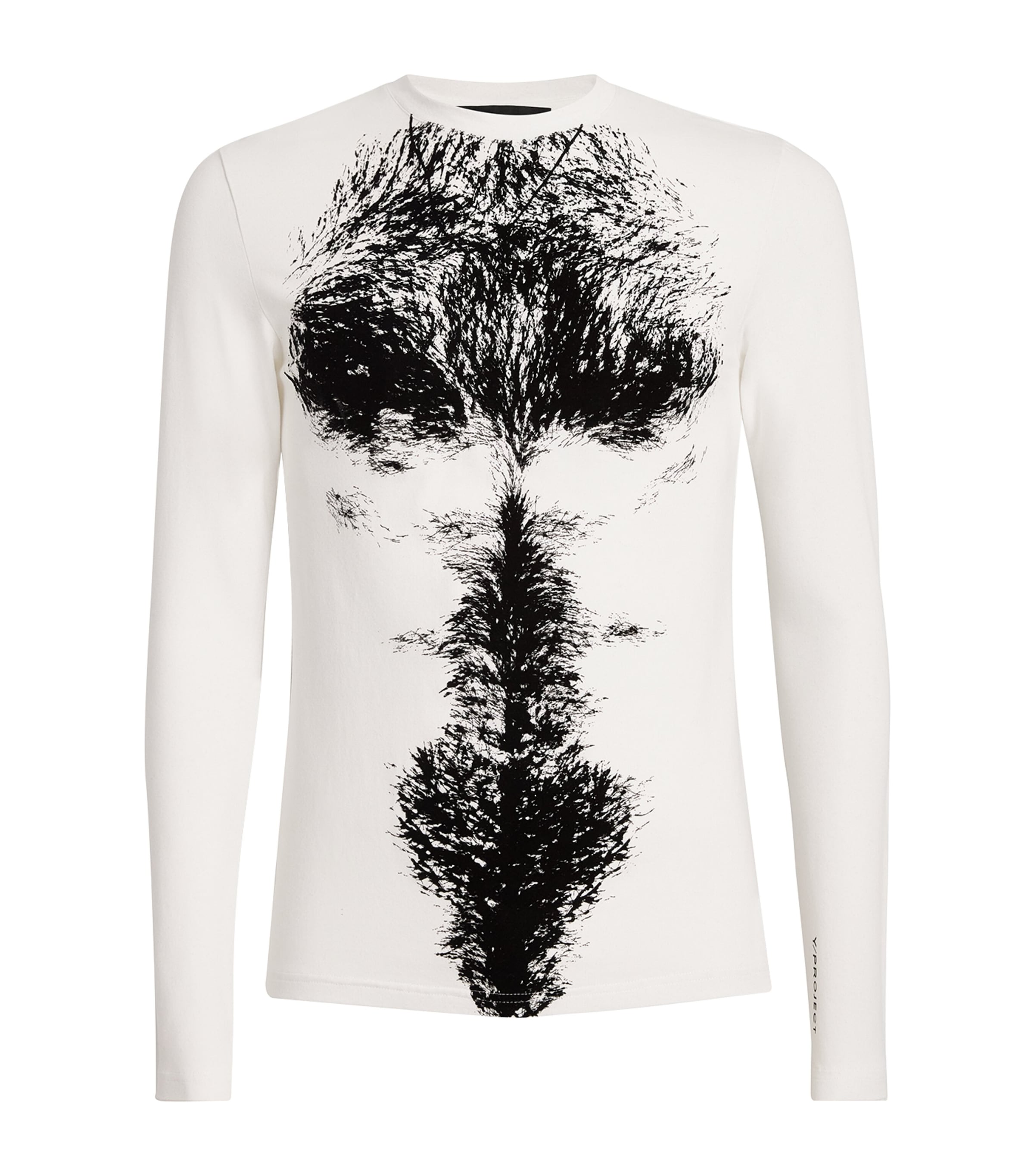 Y/project Hairy Chest Long-sleeve T-shirt In White