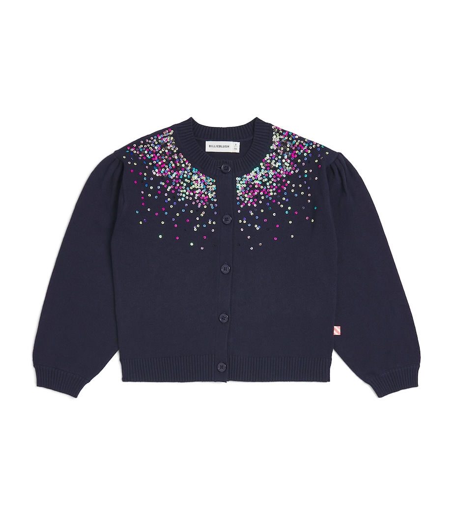 Billieblush Knitted Sequin Cardigan (2-12 Years) Navy Image 1