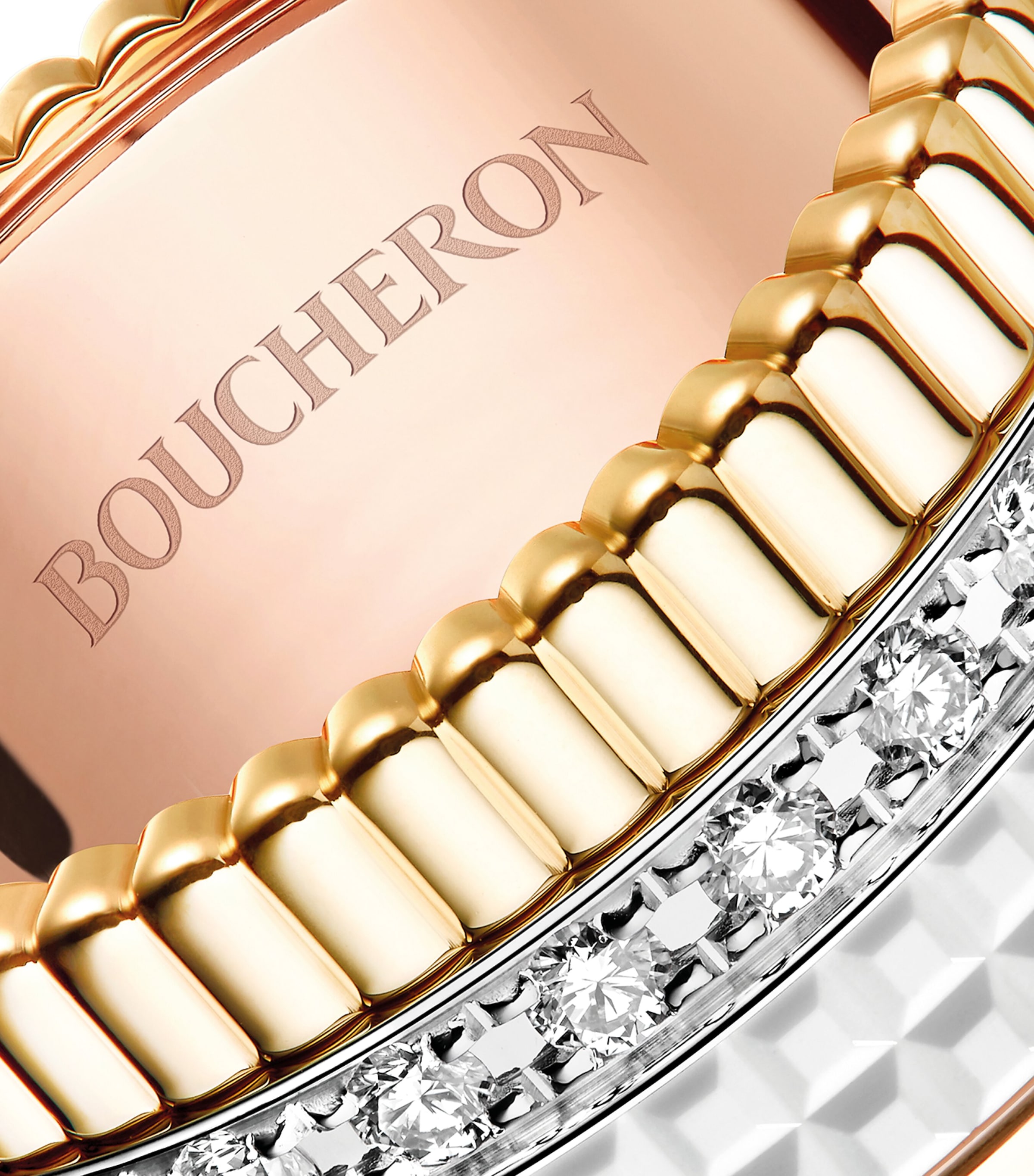 Large Mixed Gold and Diamond Quatre White Ring NO COLOUR Image 3