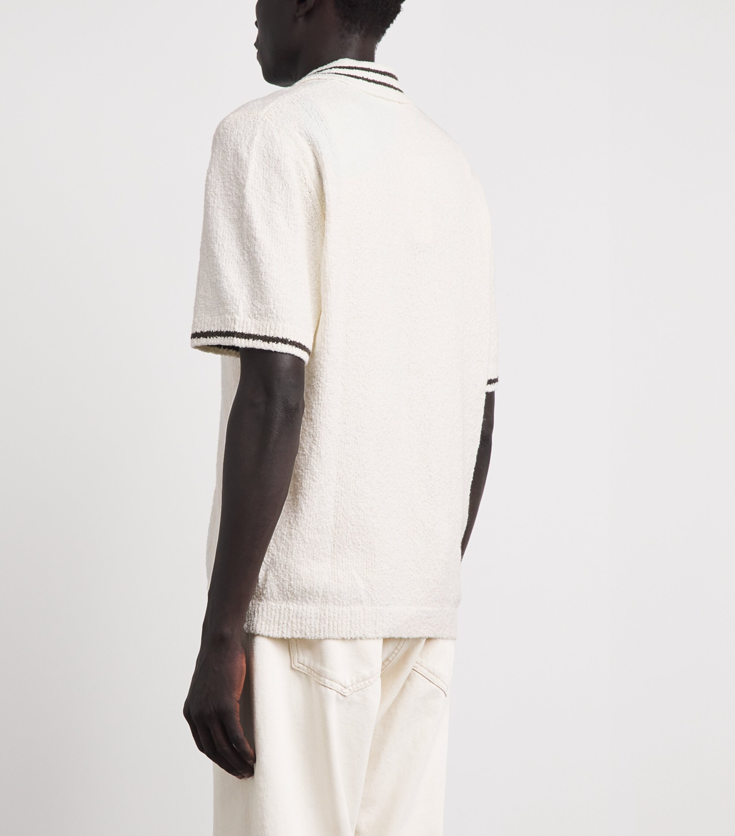 Samsøe Samsøe Mens Bouclé Sapedro Short-Sleeve Shirt Clear Cream Image 5
