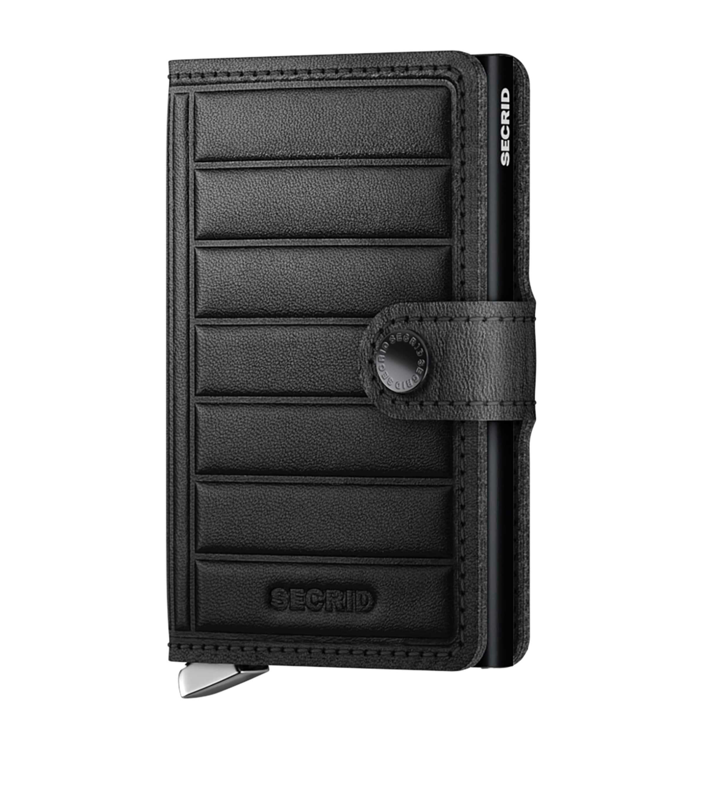 Leather Emboss Lines Miniwallet BLACK Image 4
