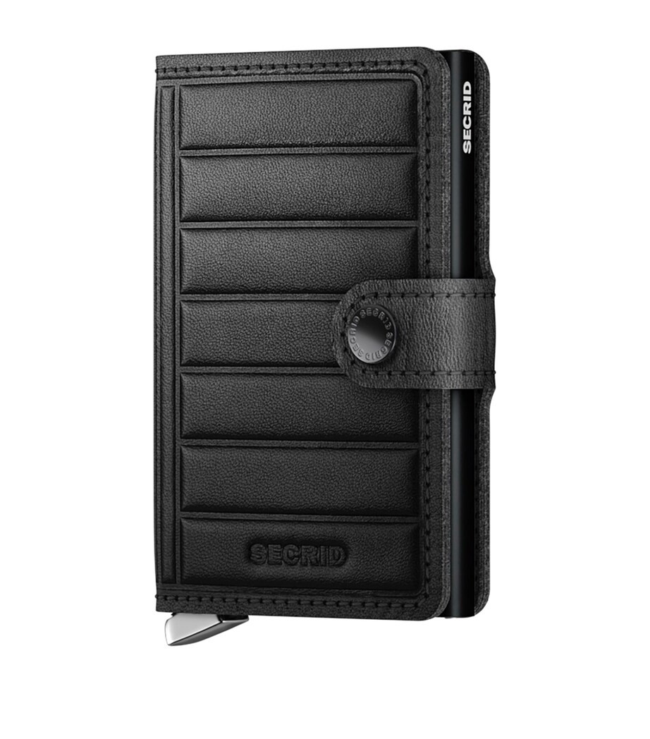 Leather Emboss Lines Miniwallet BLACK Image 4