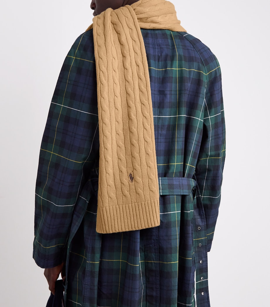 Wool-Blend Cable-Knit Scarf MEDIUM BEIGE Image 2