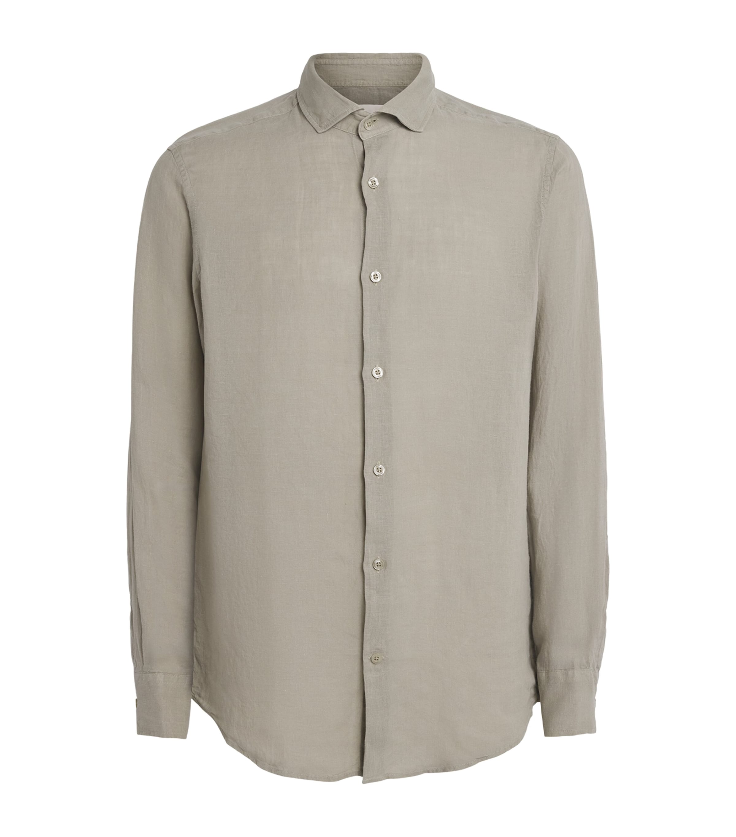 Frescobol Carioca Linen Antonio Shirt Palm Green