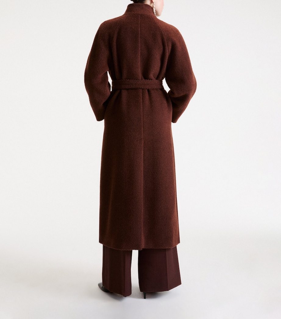 Marella Womens Alpaca-Virgin Wool Coat Brown Image 3