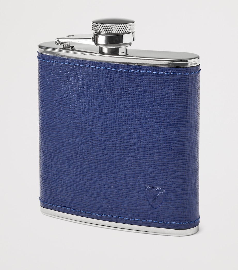 Leather Classic Hip Flask CASPIANBLUE Image 2