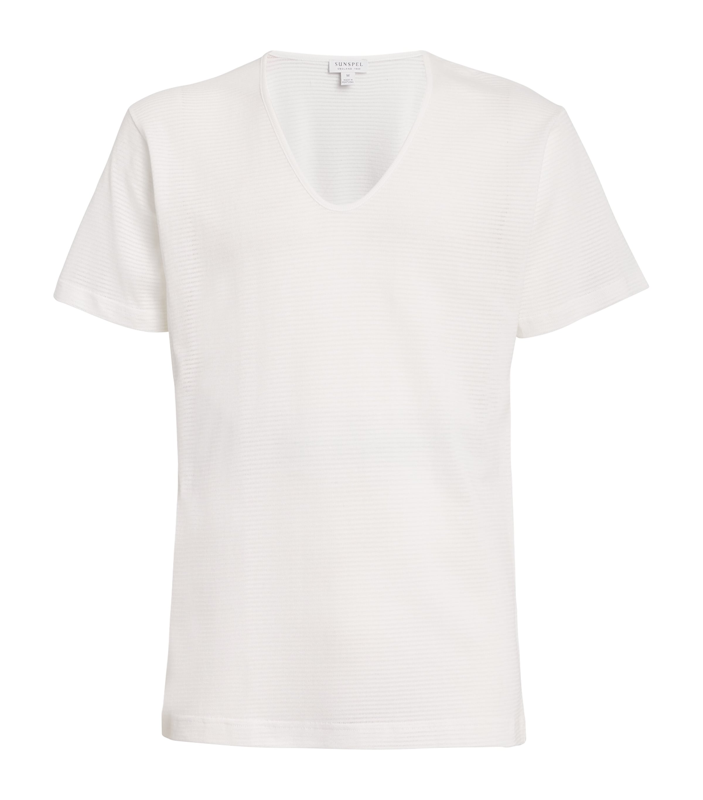 Sunspel Cotton Mesh Cellular V-neck T-shirt