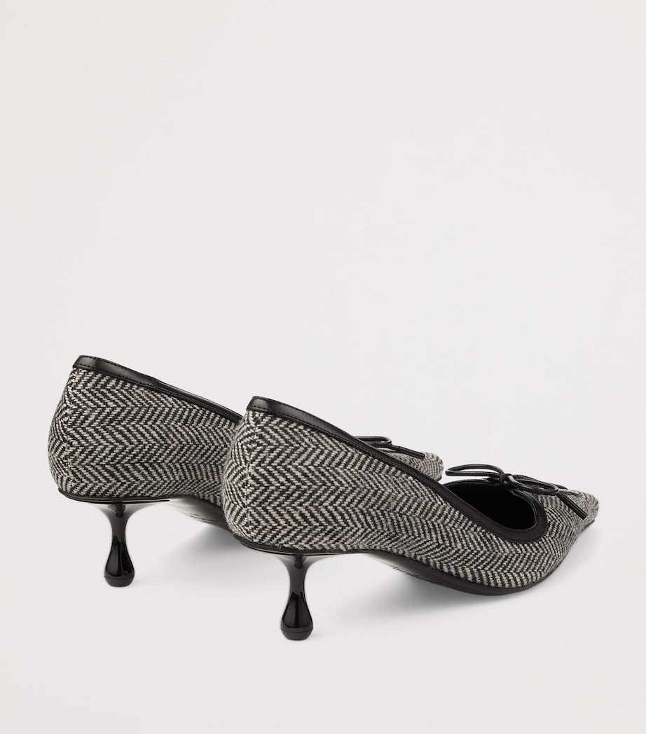 Jimmy Choo Scarlett 50 Herringbone Pumps Grey/black Mix/black Image 3