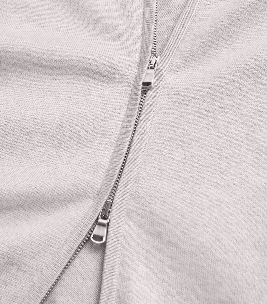 Cotton-Silk-Cashmere Zip-Up Hoodie FUMO GREY NEW IVORY Image 5