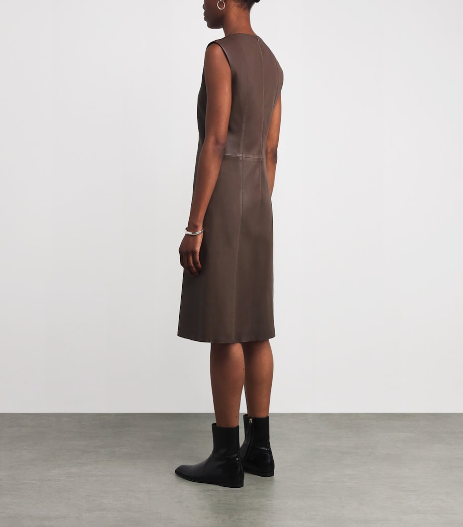 Leather Heidi Midi Dress MUSHROOM Image 4