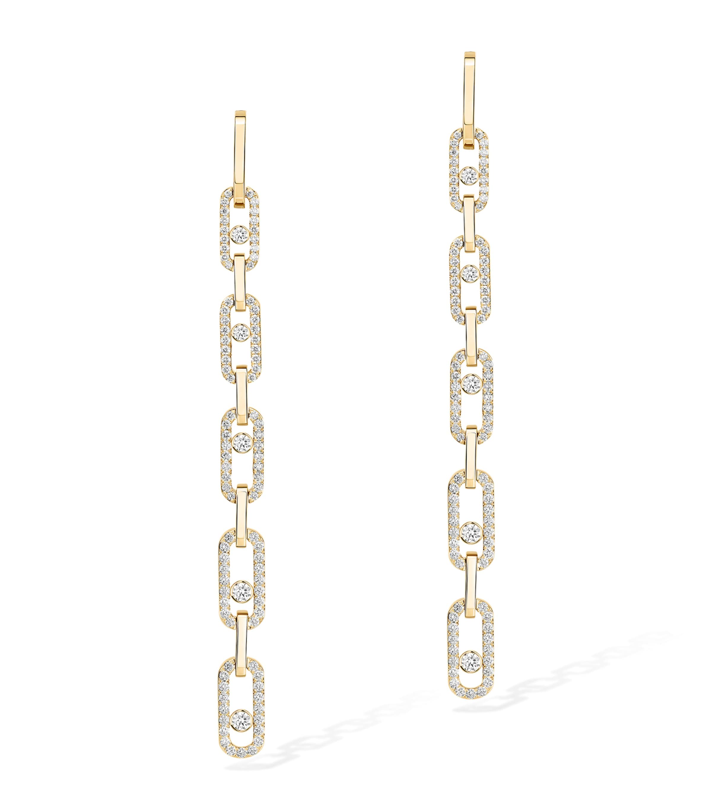 Messika Move Link Yellow Gold and Diamond Earrings (1.45ct) Yellow Gold Image 1