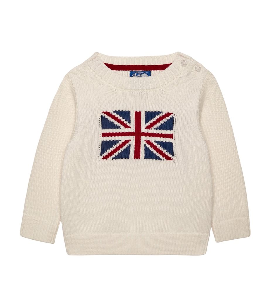 Trotters Cotton George Sweater (3-24 Months) Off White Image 1